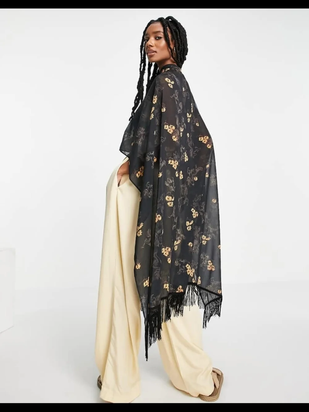 Tassel Cape | Wrap In Floral Print